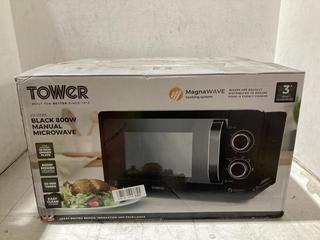 Lot 1711  
            Chesterfield SR44 - Parcel Delivery Only 

                
TOWER 800W BLACK MANUAL MICROWAVE (LOCATION: A9)