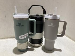 Lot 1730  
            Chesterfield SR44 - Parcel Delivery Only 

                
3 X ASSORTED STANLEY CUPS TO INCLUDE QUENCHER H2.0 FLOWSTATE TUMBLER IN STONE GRE...