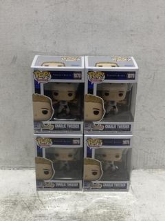 Lot 1764  
            Chesterfield SR44 - Parcel Delivery Only 

                
4 X FUNKO POP CHARLIE TWEEDER VARSITY BLUES 1870 VINYL FIGURE (LOCATION: A11)
