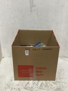 Lot 313  
            Chesterfield SR44 - Parcel Delivery Only 

                
10 X ASSORTED ADULT SPEEDOS TO INCLUDE SPEEDO SWIMSUIT IN BLUE SIZE 14 (LOCATION:...