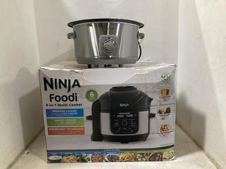 Lot 824  
            Chesterfield SR44 - Parcel Delivery Only 

                
NINJA FOODI 9-IN-1 MULTI-COOKER TO INCLUDE MORPHY RICHARDS MULTI-SETTING SLOW COO...