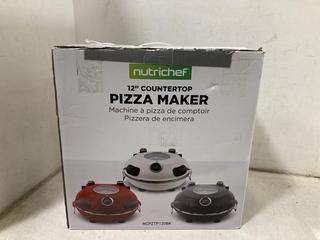 Lot 833  
            Chesterfield SR44 - Parcel Delivery Only 

                
NUTRICHEF 12" COUNTERTOP PIZZA MAKER (LOCATION: D7)