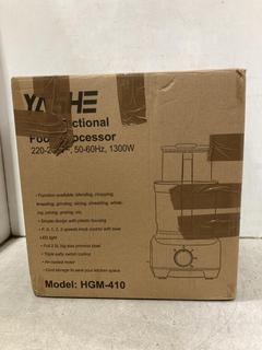 Lot 839  
            Chesterfield SR44 - Parcel Delivery Only 

                
YASHE MULTI-FUNCTION FOOD PROCESSOR - ORIGINAL RRP £160 (LOCATION: D8)