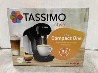 Lot 846  
            Chesterfield SR44 - Parcel Delivery Only 

                
BOSCH TASSIMO THE COMPACT ONE COFFEE MACHINE (LOCATION: D8)
