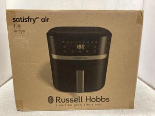 Lot 854  
            Chesterfield SR44 - Parcel Delivery Only 

                
RUSSELL HOBBS SATISFRY 8.3LITRE AIR AIR FRYER (LOCATION: D8)