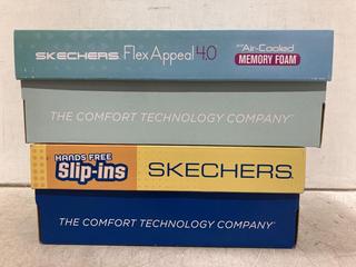 Lot 877  
            Chesterfield SR44 - Parcel Delivery Only 

                
SKECHERS FLEX APPEAL MEMORY FOAM TRAINERS IN WHITE UK SIZE 8 TO INCLUDE SKETCHERS...