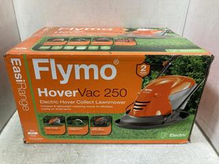 Lot 879  
            Chesterfield SR44 - Parcel Delivery Only 

                
FLYMO HOVERVAC 250 ELECTRIC LAWNMOWER - ORIGINAL RRP £100 (LOCATION: C1)