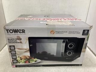 Lot 880  
            Chesterfield SR44 - Parcel Delivery Only 

                
TOWER 800W MANUAL 20L MICROWAVE IN BLACK (LOCATION: C1)