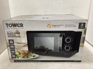 Lot 881  
            Chesterfield SR44 - Parcel Delivery Only 

                
TOWER 800W MANUAL 20L MICROWAVE IN BLACK (LOCATION: C1)