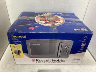 Lot 886  
            Chesterfield SR44 - Parcel Delivery Only 

                
RUSSELL HOBBS 20L MANUAL MICROWAVE (LOCATION: C1)