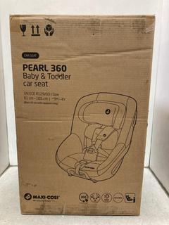 Lot 892  
            Chesterfield SR44 - Parcel Delivery Only 

                
MAXI-COSI PEARL 360 BABY & TODDLER CAR SEAT IN AUTHENTIC BLACK (LOCATION: C1)