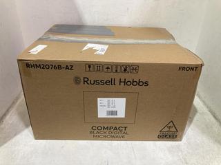 Lot 910  
            Chesterfield SR44 - Parcel Delivery Only 

                
RUSSELL HOBBS RHM2076B-AZ COMPACT BLACK DIGITAL MICROWAVE (LOCATION: C2)