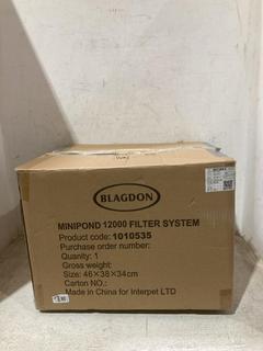 Lot 940  
            Chesterfield SR44 - Parcel Delivery Only 

                
BLAGDON MINIPOND FILTER SYSTEM - ORIGINAL RRP £229 (LOCATION: C3)