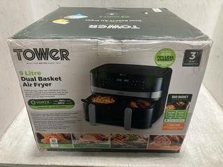 Lot 1020  
            Chesterfield SR47 - Parcel Delivery Only 

                
TOWER 9L DUAL BASKET AIR FRYER (LOCATION: D5)