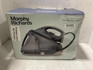 Lot 1040  
            Chesterfield SR47 - Parcel Delivery Only 

                
MORPHY RICHARDS EASY STEAM 2400W STEAM GENERATOR IRON ORIGINAL RRP £130 (LOCATION...