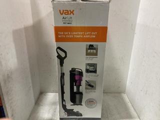 Lot 1046  
            Chesterfield SR47 - Parcel Delivery Only 

                
VAX AIR LIFT STEERABLE PET MAX UPRIGHT VACUUM CLEANER ORIGINAL RRP £108 (LOCATION...