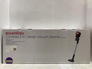 Lot 1076  
            Chesterfield SR47 - Parcel Delivery Only 

                
ESSENTIALS CORDLESS 2 IN 1 DESIGN VACUUM CLEANER (LOCATION: D7)