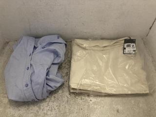 Lot 1137  
            Chesterfield SR47 - Parcel Delivery Only 

                
BARBOUR DAKOTA TROUSERS IN SIZE 12 TO INCLUDE BARBOUR LONG SLEEVE SHIRT IN LIGHT ...