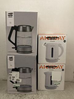 Lot 1154  
            Chesterfield SR47 - Parcel Delivery Only 

                
4 X ASSORTED JOHN LEWIS KETTLES TO INCLUDE 1.5L KETTLE IN BLACK (1388701) (LOCATI...