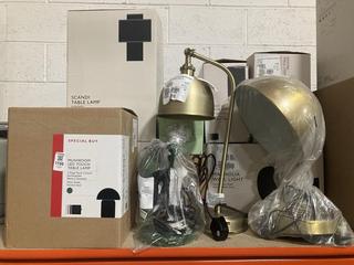 Lot 1156  
            Chesterfield SR47 - Parcel Delivery Only 

                
QTY OF ASSORTED ITEMS TO INCLUDE JOHN LEWIS MUSHROOM LED TOUCH LAMP IN GREEN. (LO...