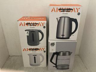 Lot 1162  
            Chesterfield SR47 - Parcel Delivery Only 

                
4 X ASSORTED APPLIANCES TO INCLUDE JOHN LEWIS ANYDAY 1.5L KETTLE IN GREY. (339962...