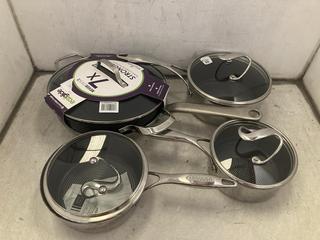 Lot 1179  
            Chesterfield SR47 - Parcel Delivery Only 

                
5 X ASSORTED COOKWARE ITEMS TO INCLUDE NEVERSTICK 2 28CM CASSEROLE DISH (3544057)...