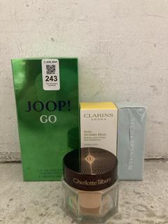 Lot 243  
            Chesterfield SR47 - Parcel Delivery Only 

                
4 X ASSORTED BEAUTY ITEMS TO INCLUDE CHARLOTTE TILBURY MAGIC NIGHT CREAM 50ML (LO...