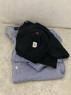Lot 248  
            Chesterfield SR47 - Parcel Delivery Only 

                
4 X ASSORTED RALPH LAUREN ADULTS CLOTHING TO INCLUDE T SHIRT IN BLACK SIZE L (LOC...