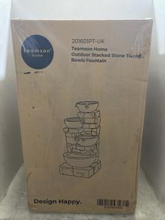 Lot 255  
            Chesterfield SR47 - Parcel Delivery Only 

                
TEAMSON HOME OUTDOOR STACKED STONE TIERED BOWLS FOUNTAIN ORIGINAL RRP £139 (LOCAT...