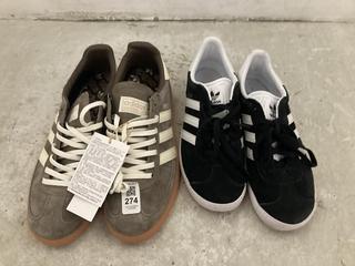 Lot 274  
            Chesterfield SR47 - Parcel Delivery Only 

                
ADIDAS HANDBALL SPEZIAL TRAINERS IN BROWN SIZE 7.5 TO INCLUDE ADIDAS GAZELLE TRAI...