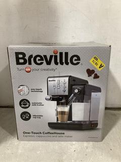 Lot 361  
            Chesterfield SR47 - Parcel Delivery Only 

                
BREVILLE ONE TOUCH COFFEEHOUSE ESPRESSO MACHINE ORIGINAL RRP £149 (LOCATION: B1)