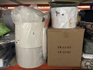 Lot 395  
            Chesterfield SR47 - Parcel Delivery Only 

                
LOT OF ASSORTED LIGHTING/LAMPSHADE ITEMS TO INCLUDE JOHN LEWIS 25CM CHILDRENS COT...