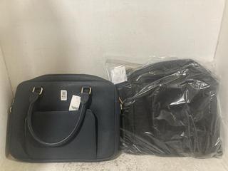 Lot 432  
            Chesterfield SR47 - Parcel Delivery Only 

                
STACKERS HANDBAG IN NAVY TO INCLUDE JOHN LEWIS BACKPACK IN BLACK (3566000) (LOCAT...