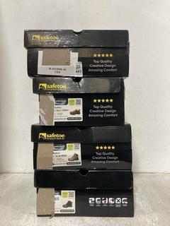 Lot 443  
            Chesterfield SR47 - Parcel Delivery Only 

                
4 X ASSORTED SAFETY FOOTWEAR TO INCLUDE SAFETOE SAFETY BOOTS IN BROWN SIZE 6. (LO...