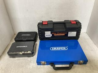 Lot 454  
            Chesterfield SR47 - Parcel Delivery Only 

                
4 X ASSORTED ITEMS TO INCLUDE MINI WIRELESS ELECTRIC CHAINSAW. (LOCATION: B5)