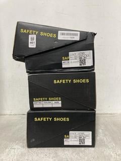 Lot 461  
            Chesterfield SR47 - Parcel Delivery Only 

                
3 X ASSORTED SAFETY SHOES TO INCLUDE 9KSAFETYJB SAFETY SHOES IN BLACK SIZE 43. (L...