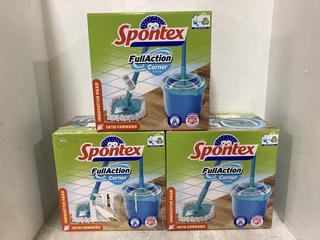 Lot 466  
            Chesterfield SR47 - Parcel Delivery Only 

                
3 X SPONTEX FULL ACTION CORNER SYSTEM. (LOCATION: B5)