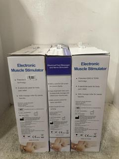 Lot 467  
            Chesterfield SR47 - Parcel Delivery Only 

                
3 X ASSORTED HEALTH APPLIANCES TO INCLUDE CRELIVER ELECTRIC MUSCLE STIMULATOR - M...