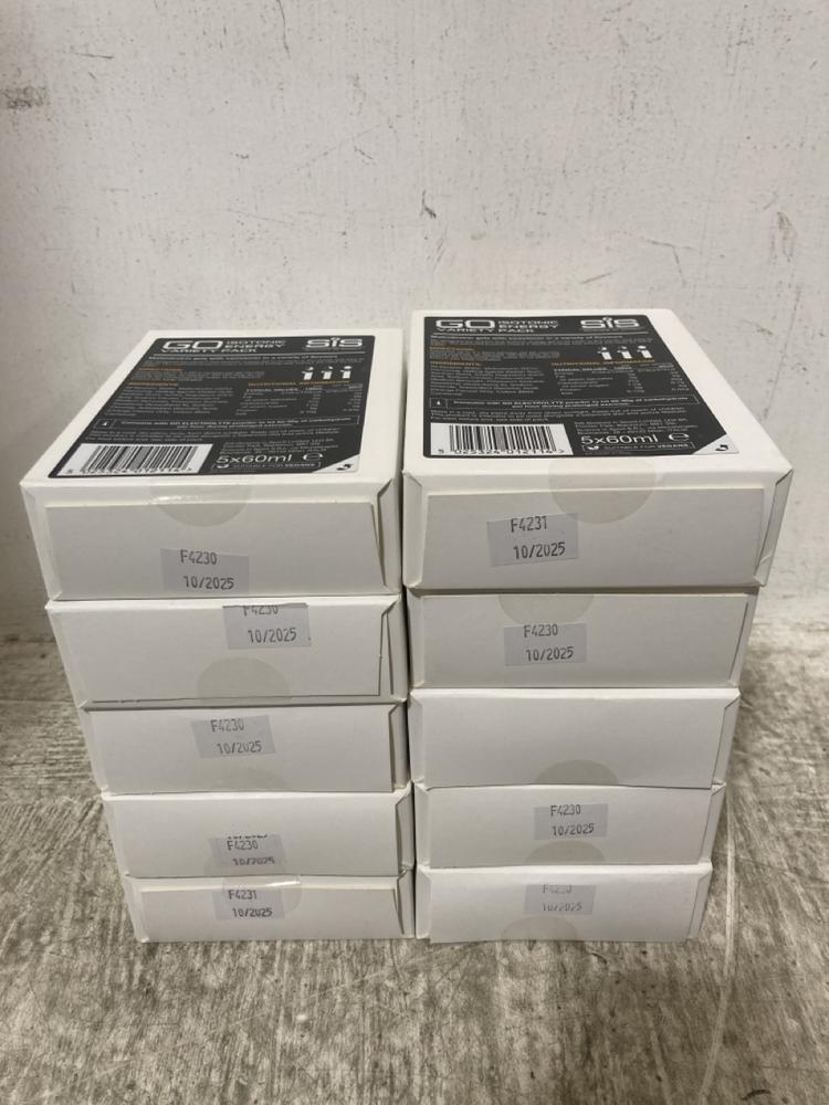 Lot 504  
            Chesterfield SR47 - Parcel Delivery Only 
                
20 X SCIENCE IN SPORT GO ISOTONIC ENERGY VARIETY PACK (5 X 60ML) - BB 10/25 TOTAL...