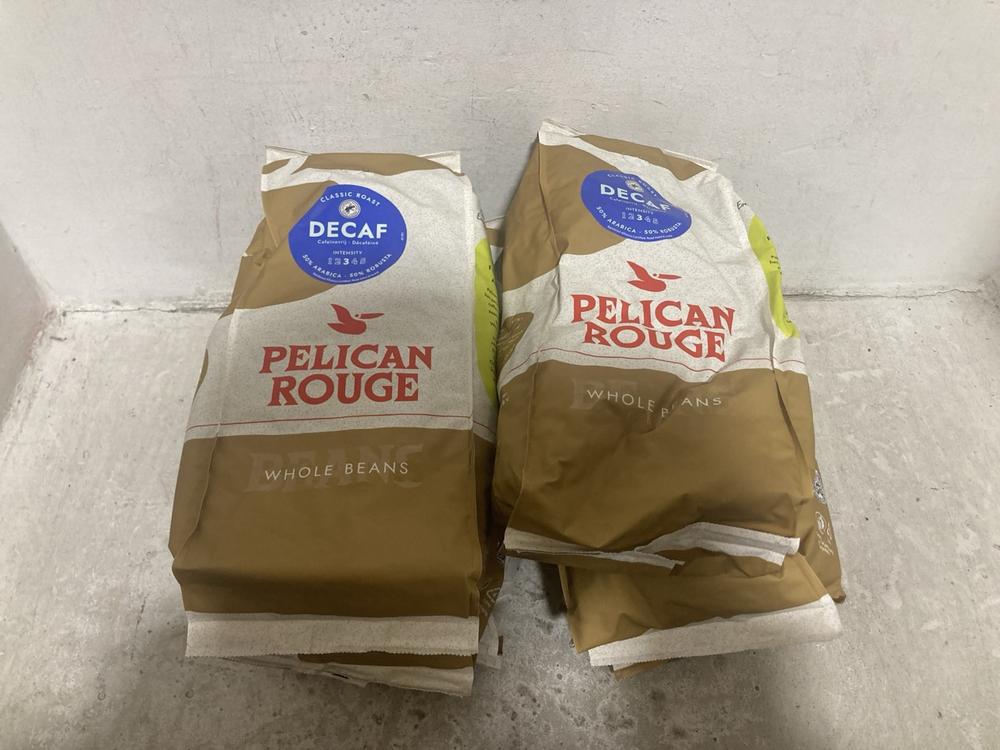 Lot 554  
            Chesterfield SR47 - Parcel Delivery Only 
                
6 X PELICAN ROUGE CLASSIC ROAST DECAF COFFEE BEANS 1KG BBE 16.10.25. (LOCATION: B7)