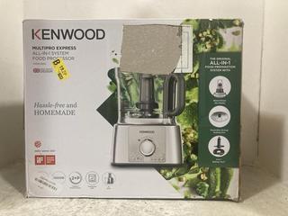 Lot 577  
            Chesterfield SR47 - Parcel Delivery Only 
                
KENWOOD MULTIPRO EXPRESS ALL-IN-1 SYSTEM FOOD PROCESSOR. (LOCATION: B8)