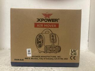Lot 585  
            Chesterfield SR47 - Parcel Delivery Only 
                
XPOWER AIR MOVER IN BLUE - MODEL NO. P230AT (LOCATION: B9)