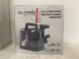 Lot 590  
            Chesterfield SR47 - Parcel Delivery Only 
                
VYTRONIX SPOT AND STAIN CARPET AND UPHOLSTERY CLEANER - MODEL NO. SWASH450P (LOCA...