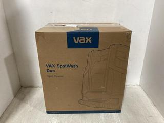 Lot 592  
            Chesterfield SR47 - Parcel Delivery Only 
                
VAX SPOT WASH DUO SPOT CLEANER ORIGINAL RRP £139 (LOCATION: B9)
