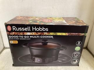 Lot 605  
            Chesterfield SR47 - Parcel Delivery Only 

                
RUSSELL HOBBS GOOD TO GO MULTICOOKER (LOCATION: B10)