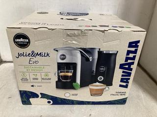 Lot 613  
            Chesterfield SR47 - Parcel Delivery Only 

                
LAVAZZA JOLIE AND MILK EVO COFFEE MACHINE ORIGINAL RRP £169 (LOCATION: B10)