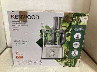 Lot 615  
            Chesterfield SR47 - Parcel Delivery Only 

                
KENWOOD MULTIPRO EXPRESS ALL IN 1 SYSTEM FOOD PROCESSOR (LOCATION: B10)