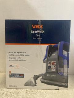 Lot 632  
            Chesterfield SR47 - Parcel Delivery Only 

                
VAX SPOT WASH DUO SPOT CLEANER ORIGINAL RRP £139 (LOCATION: C1)