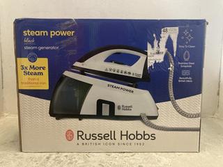 Lot 644  
            Chesterfield SR47 - Parcel Delivery Only 
                
RUSSELL HOBBS STEAM POWER STEAM GENERATOR IRON (LOCATION: C1)