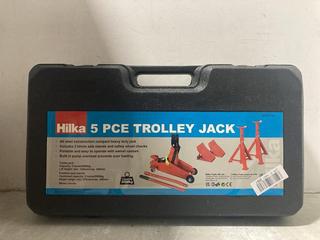 Lot 661  
            Chesterfield SR47 - Parcel Delivery Only 

                
HILKA 5 PCE TROLLEY JACK (LOCATION: C2)